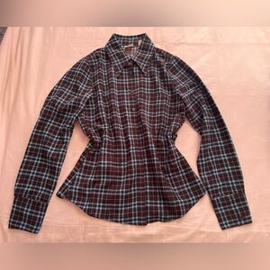 Levi's Blue and Brown Plaid Shirt